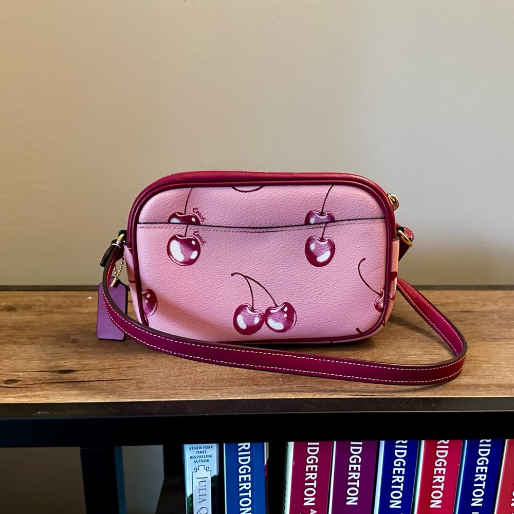 Coach Mini Jamie Camera Bag with Pink Cherry Print - Picture 2 of 4
